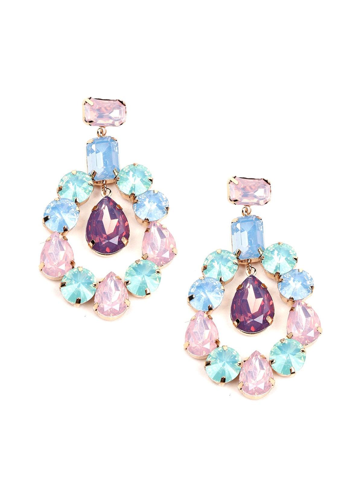 Women's Pastel Colour Crystal Drop Earring