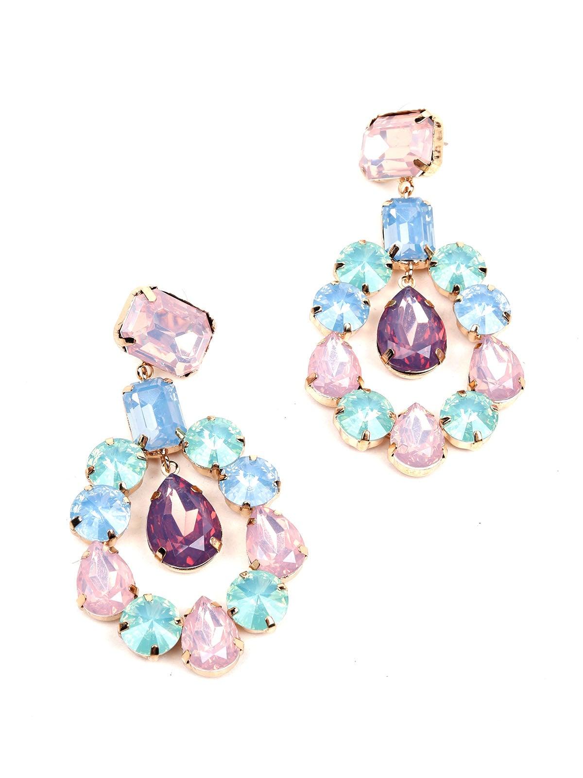 Women's Pastel Colour Crystal Drop Earring