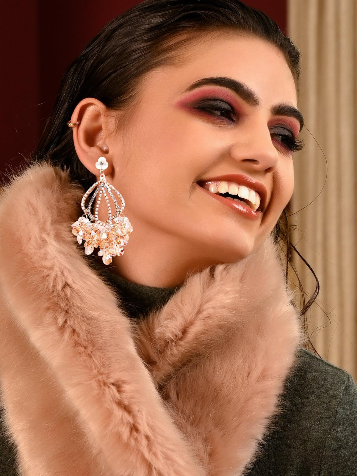 Women's Peach Elegant Drop Earrings