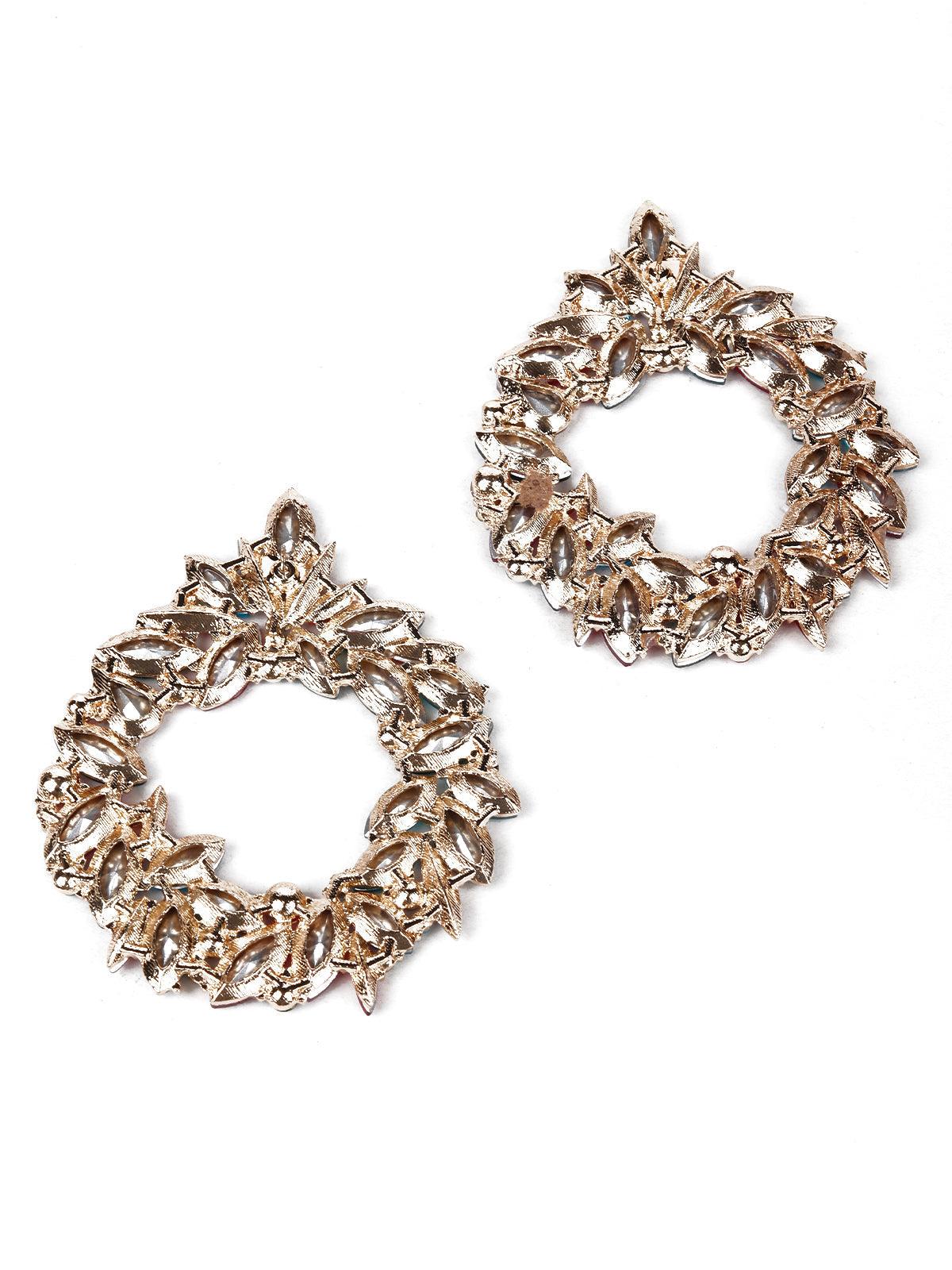 Women's Peacock Crystal-Embellished Hoop Earring