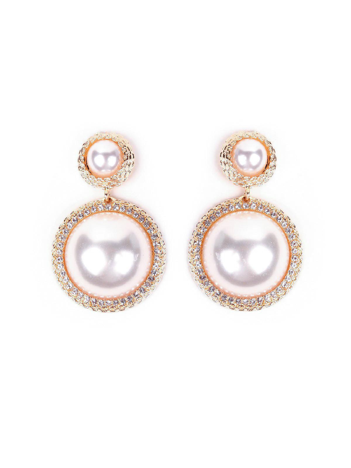 Women's Pearl Studded Drop Earring