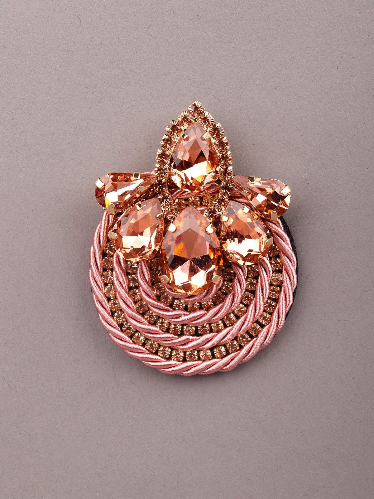Women's Pink And Gold-Tone Stud Earring