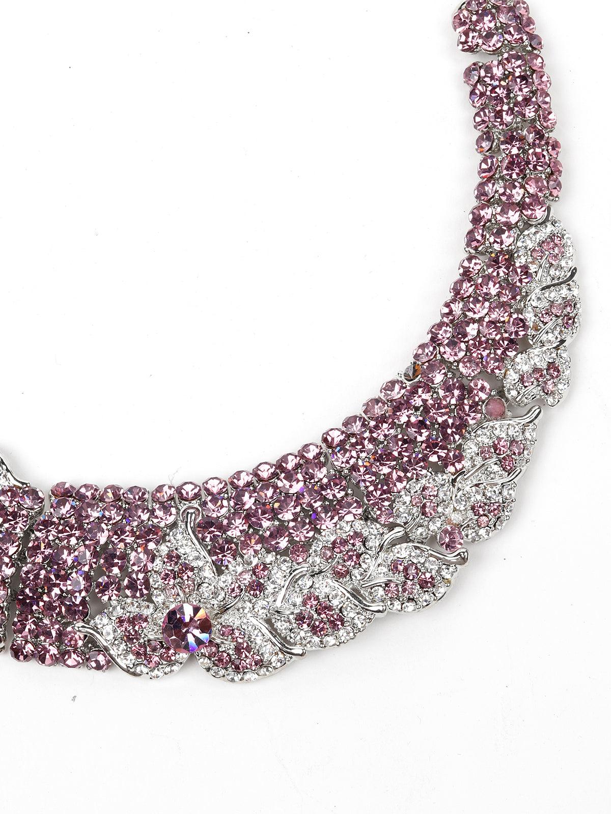 Women's Pink And White Stones  Se