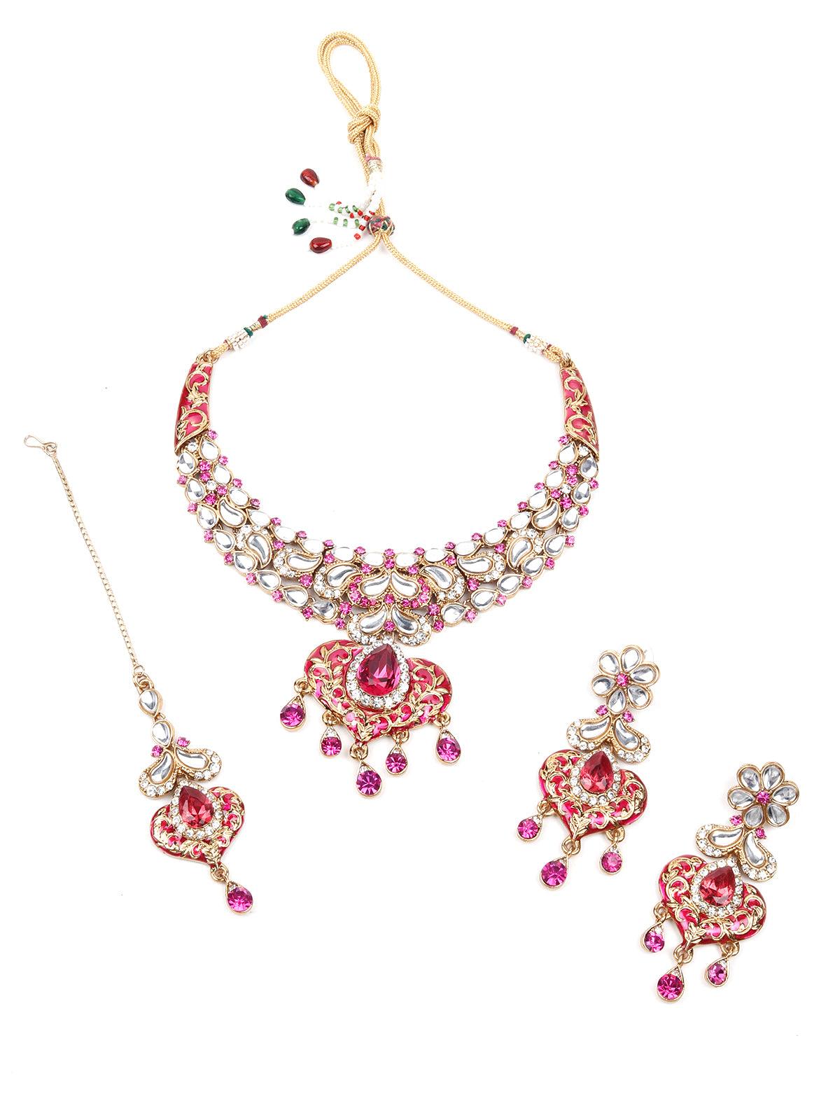 Women's Pink Stones And Kundan Se
