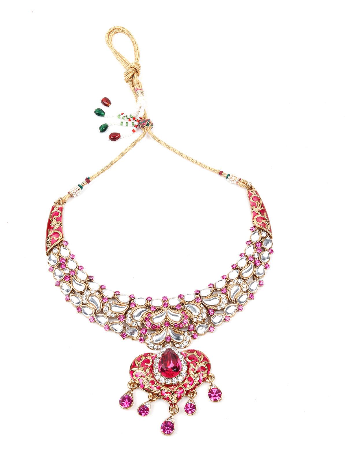 Women's Pink Stones And Kundan Se