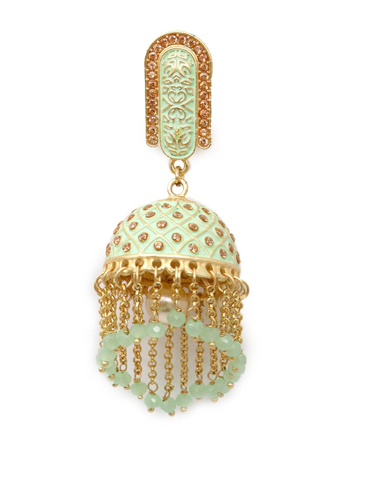 Women's Pista Green Beautiful Jhumka