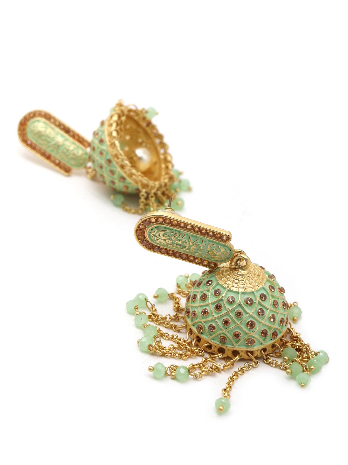 Women's Pista Green Beautiful Jhumka
