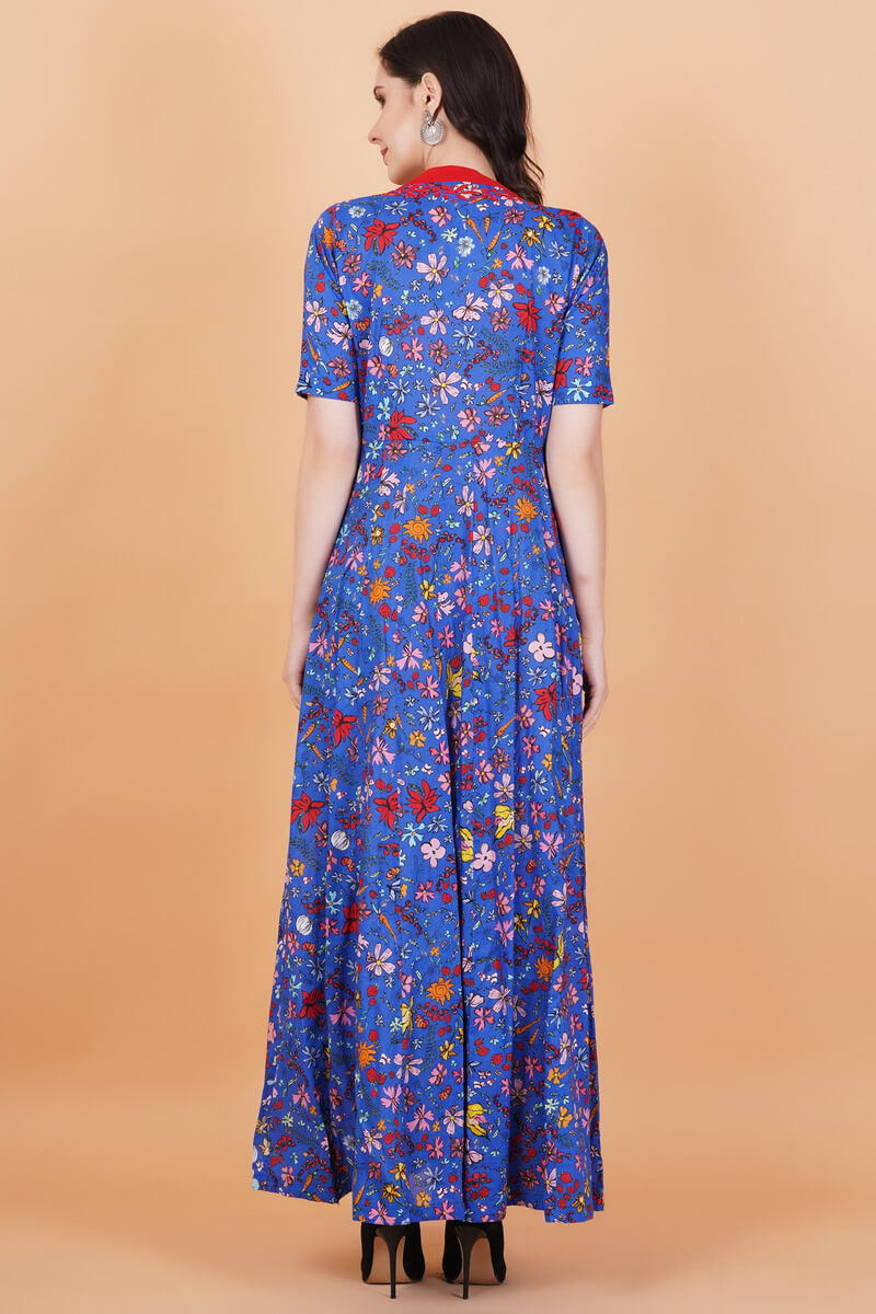 Women's Camric Cotton Chikankari Long Kurti