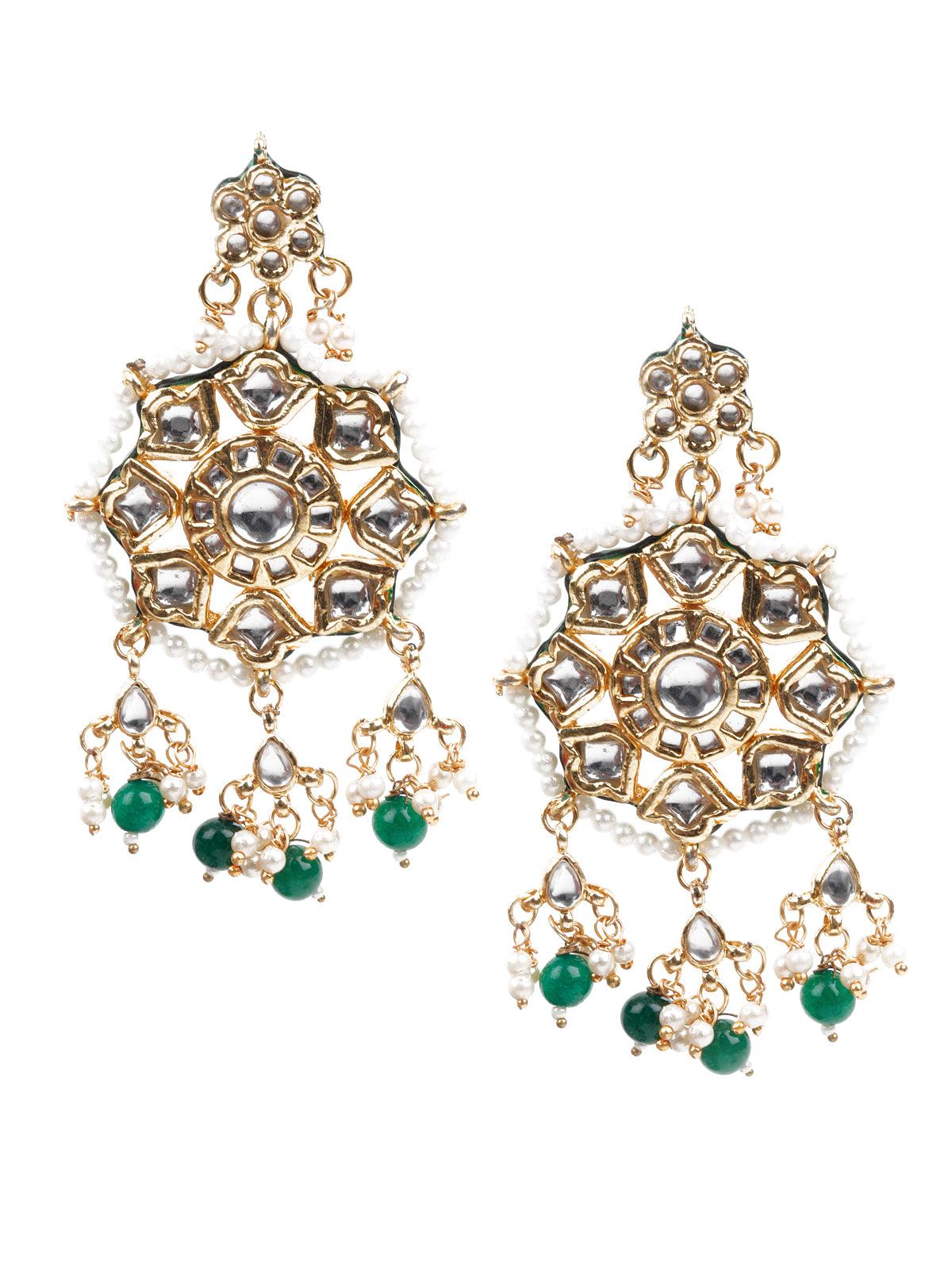 Women's Red And Green Meenakari Earring