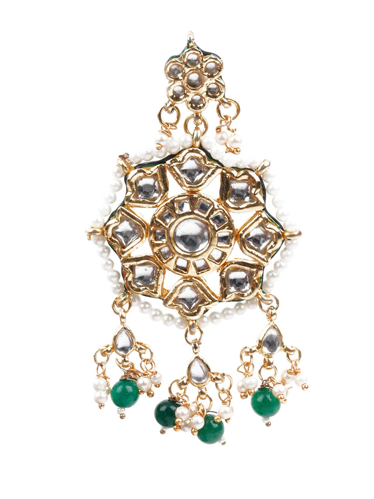 Women's Red And Green Meenakari Earring