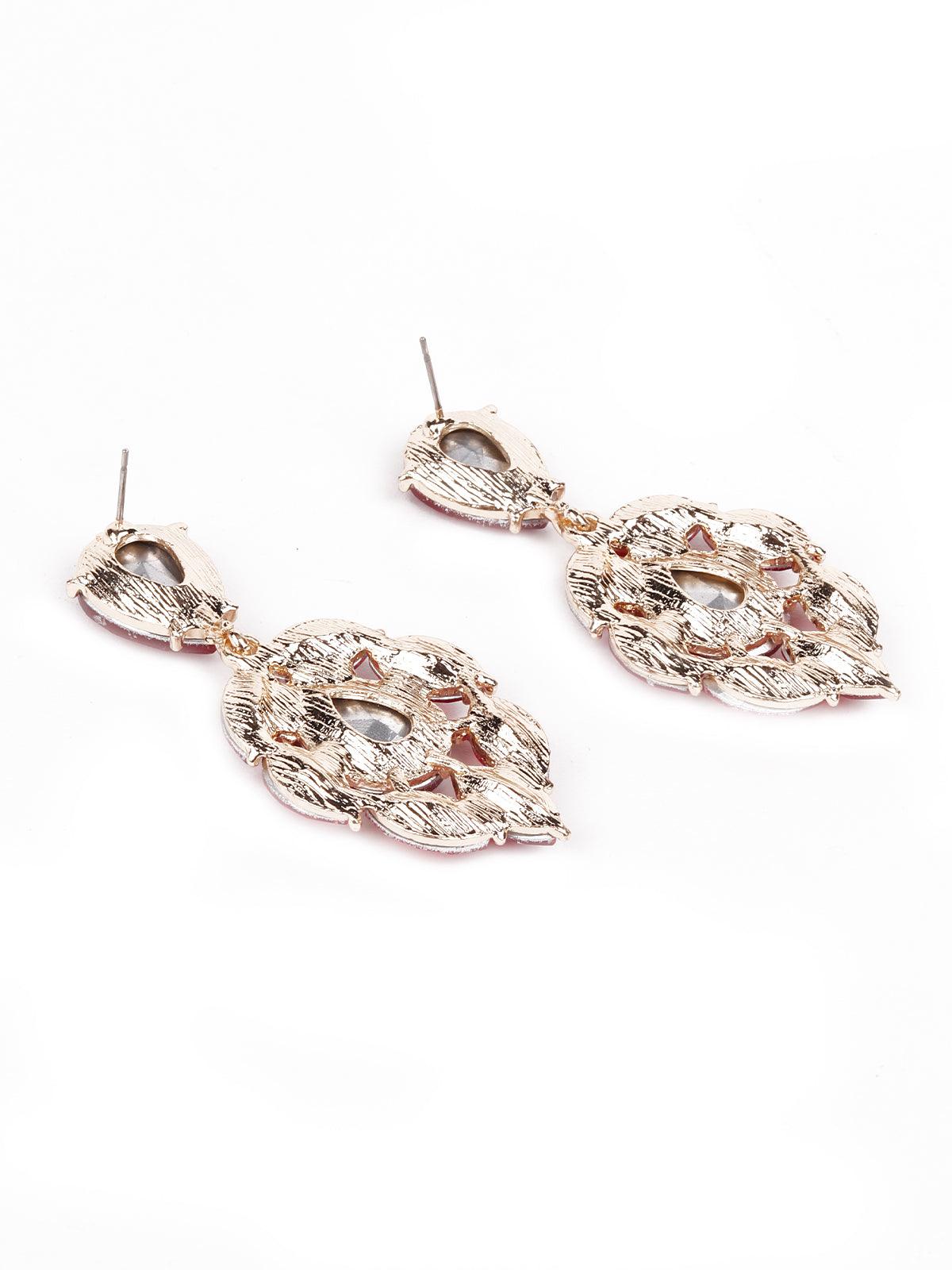 Women's Red Artificial Crystal Gorgeous Drop Statement Earring