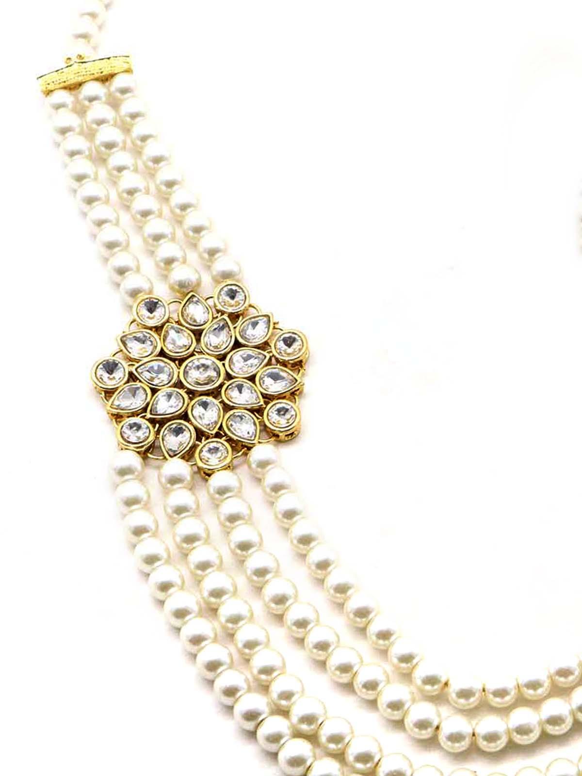 Women's Regular Attractive Faux Pearl Necklace With Earrings