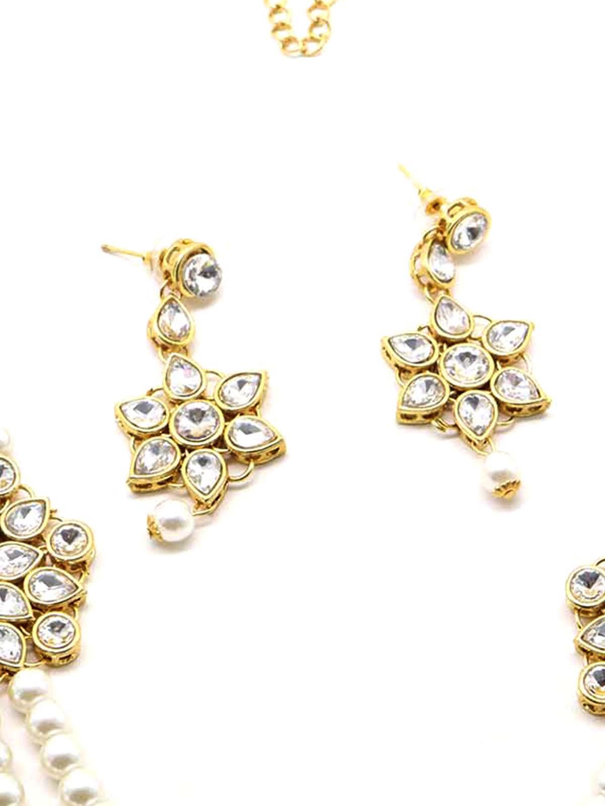 Women's Regular Attractive Faux Pearl Necklace With Earrings