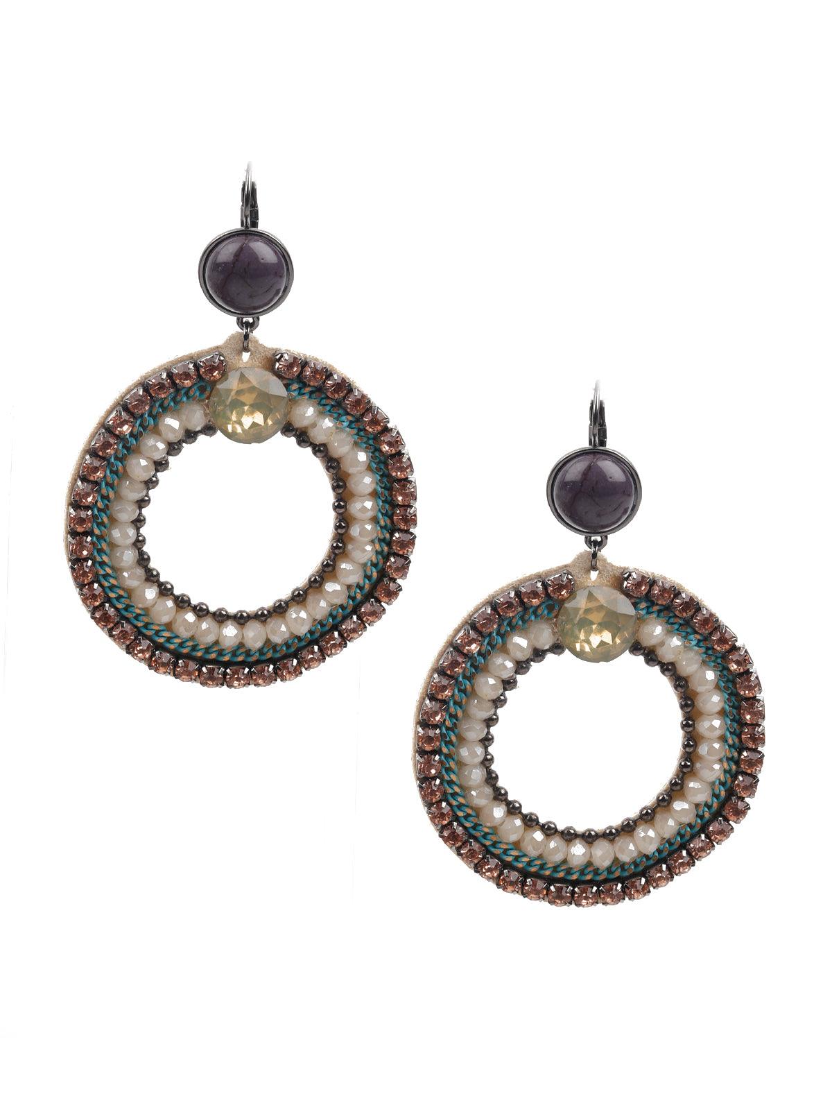 Women's Retro Multicoloerd Hoop Earring