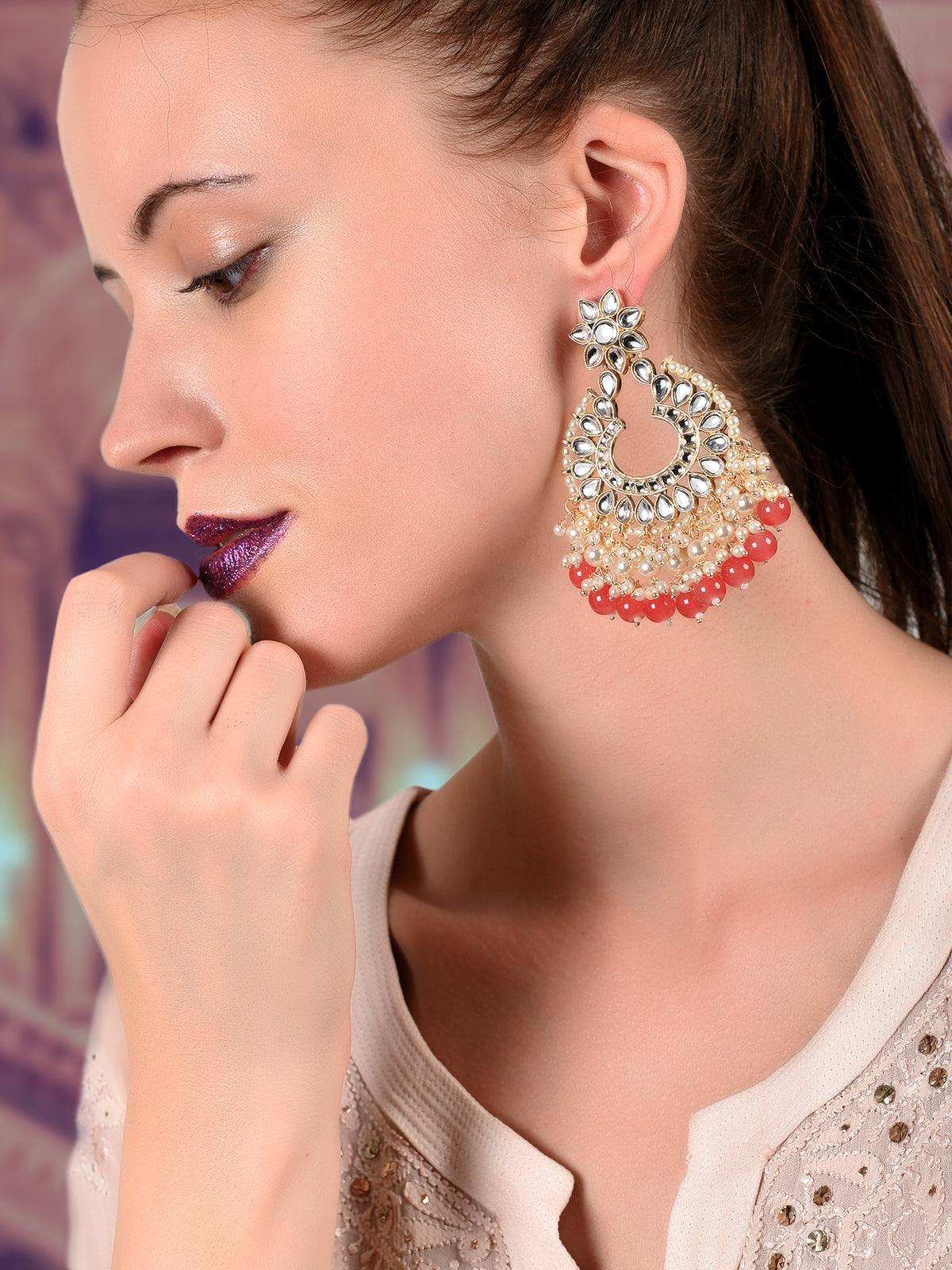 Women's Rich Pot Shape Kundan Pearl Earring