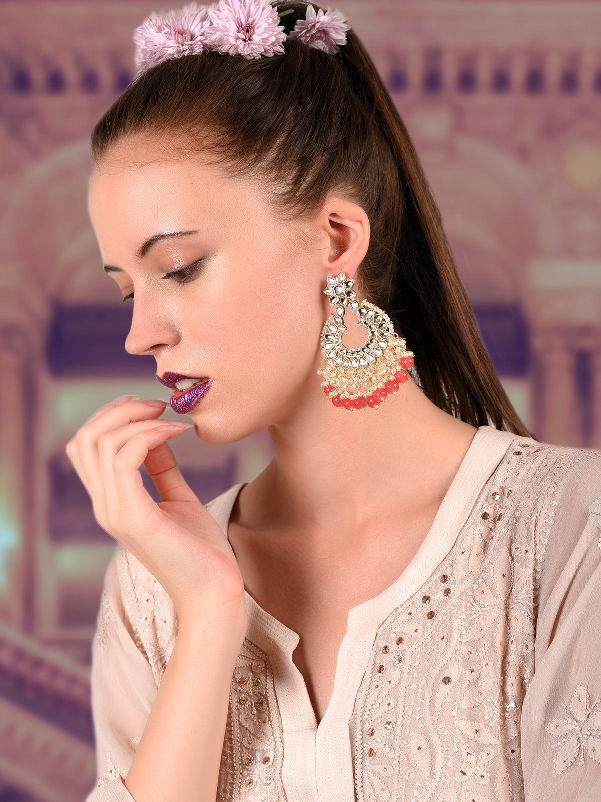 Women's Rich Pot Shape Kundan Pearl Earring