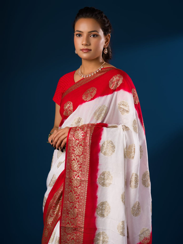 Women's Georgette Zari Faag Shadded Saree  PF