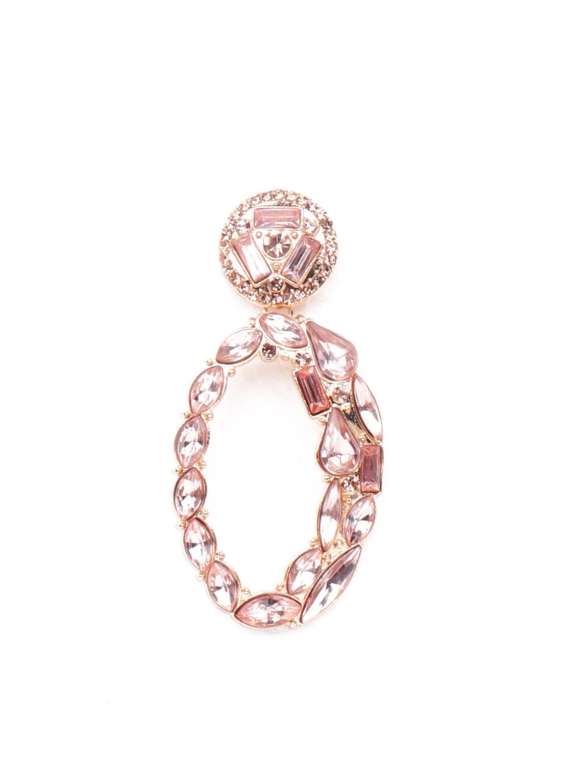 Women's Rose Gold Crystal Studded Statement Earring