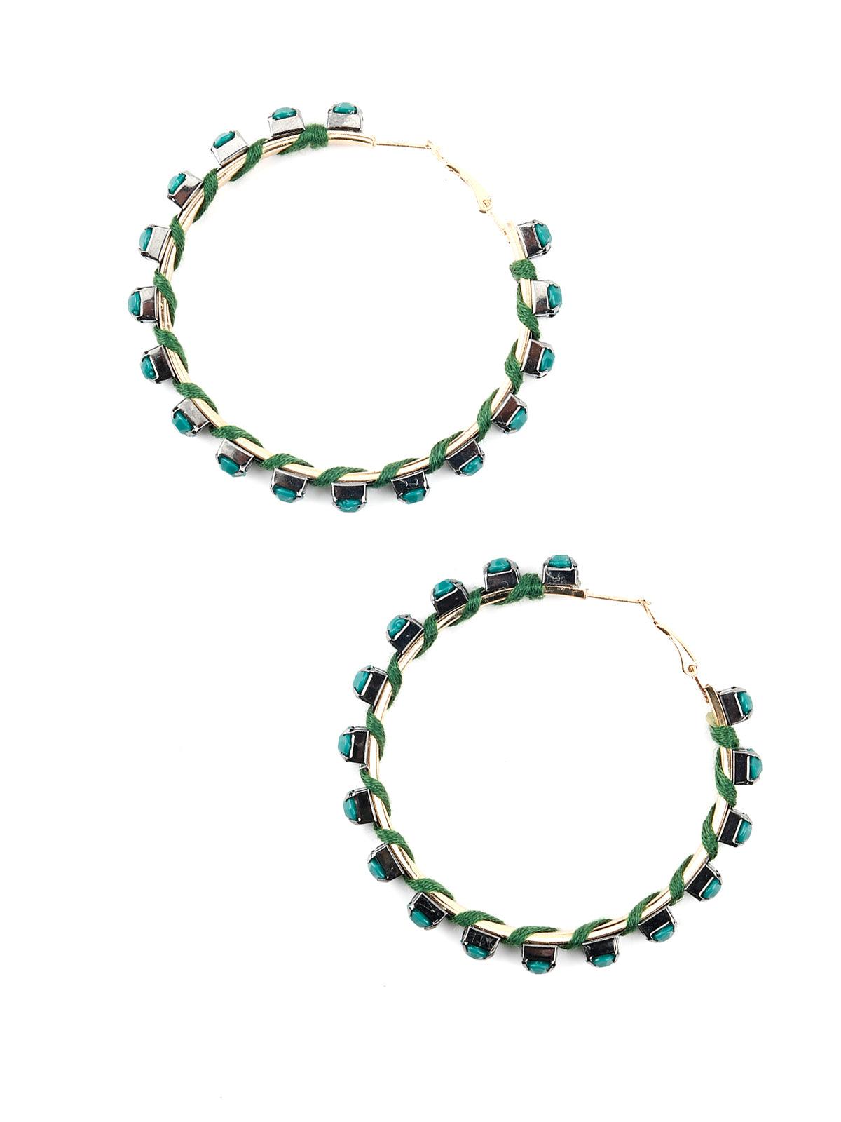 Women's Round Minimal Green Stylish Hoop