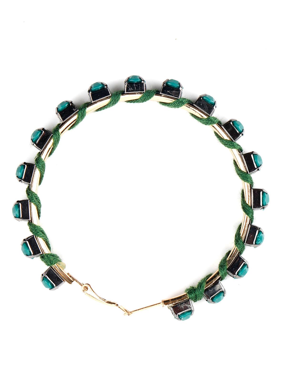 Women's Round Minimal Green Stylish Hoop