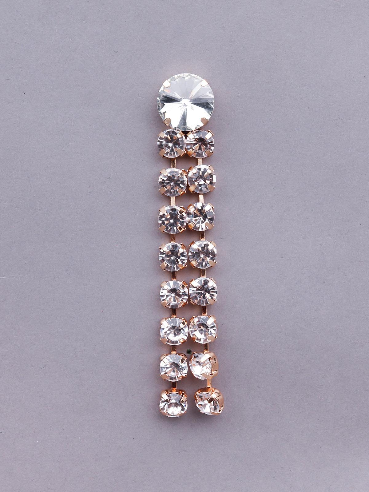 Women's Rounded Artificial Diamond Tassel Drop Earring