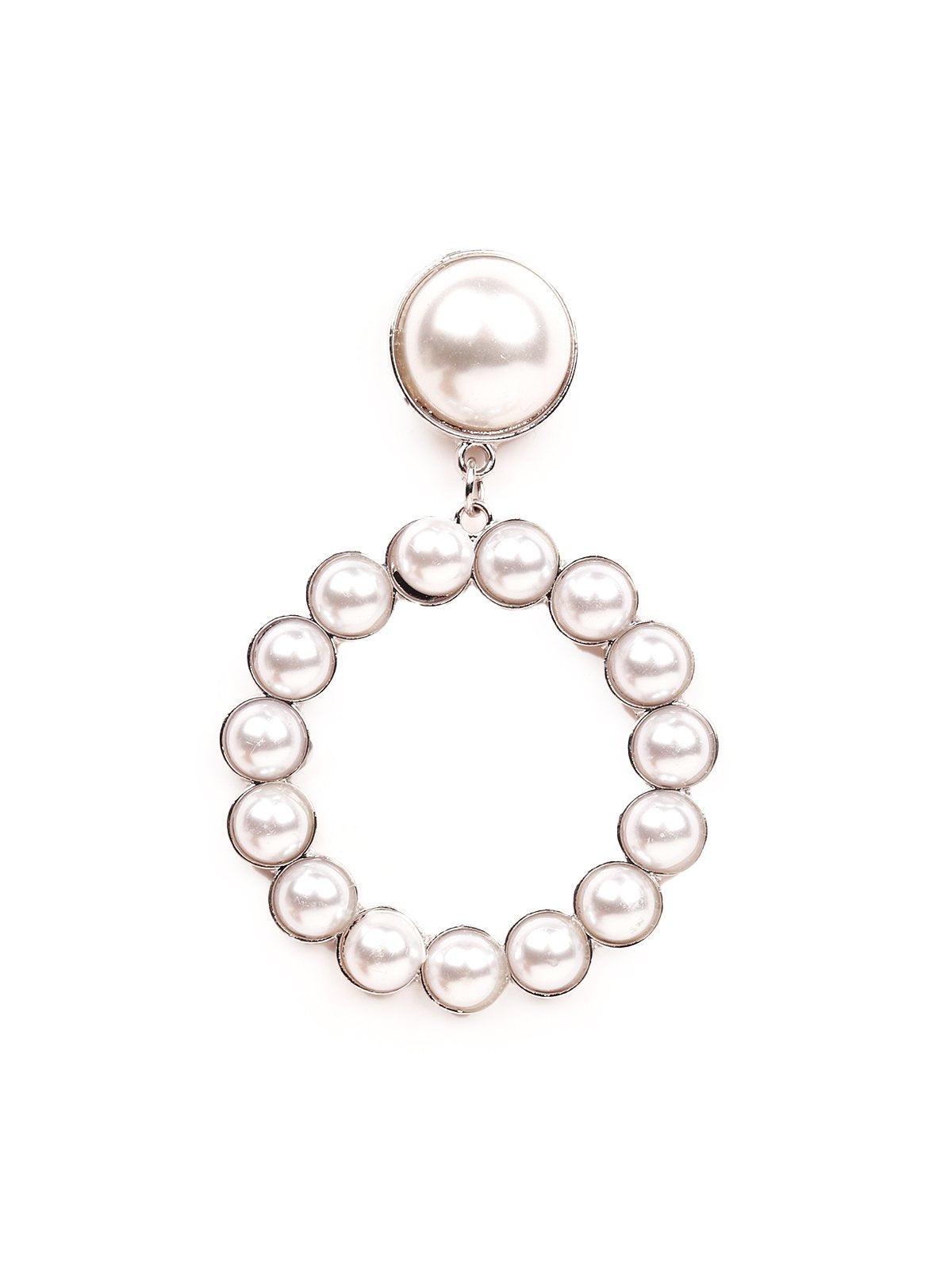 Women's Rounded Hoop Pearl Studded Earring