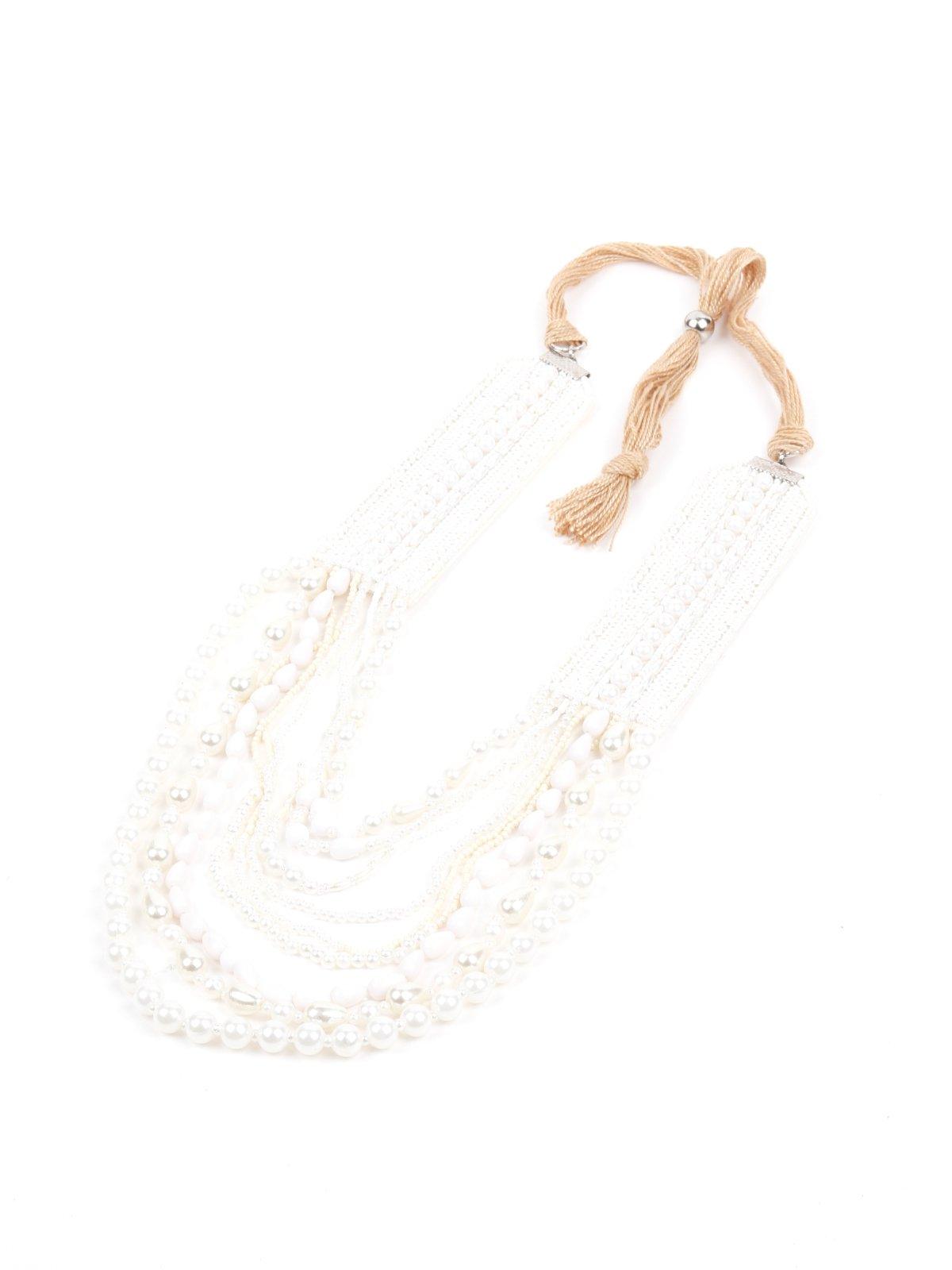 Women's Royal Multi-Strands White Beaded Necklac