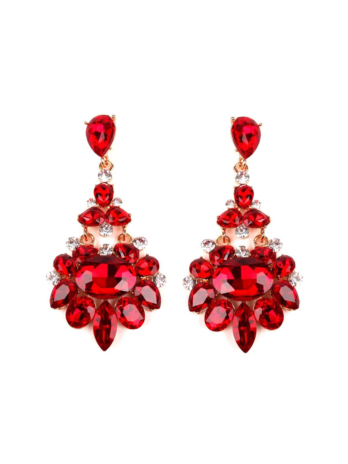 Women's Ruby Red Crystal Drop Earring