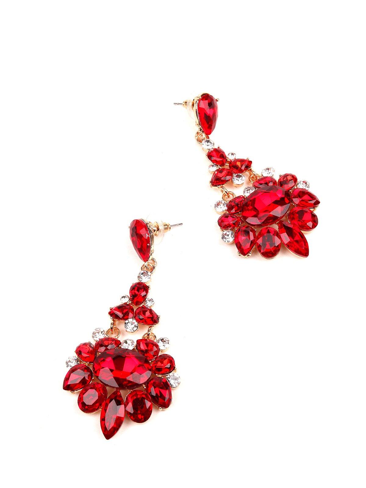 Women's Ruby Red Crystal Drop Earring