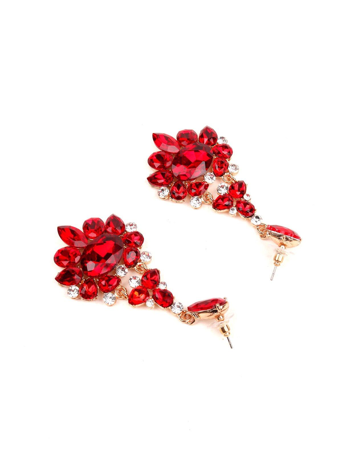 Women's Ruby Red Crystal Drop Earring