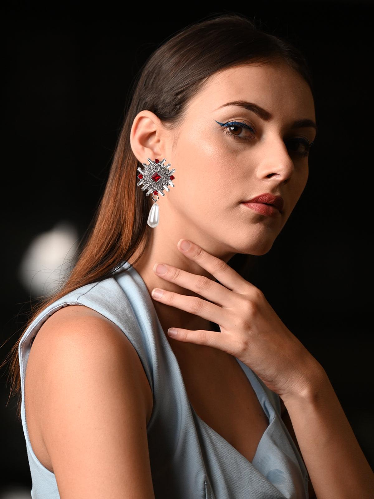 Women's Ruby Statement Earrings