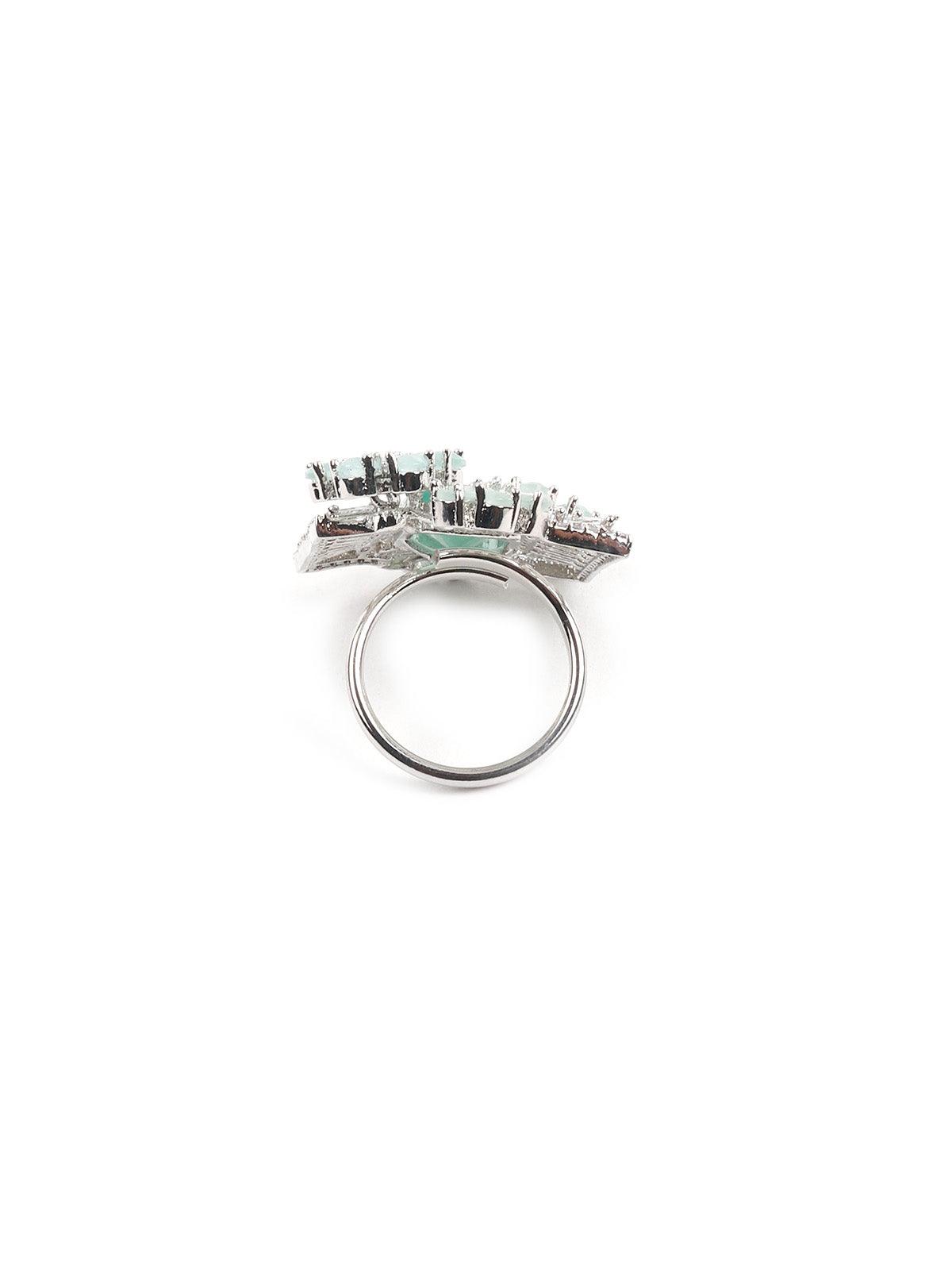 Women's Sea Green Embellished Rin
