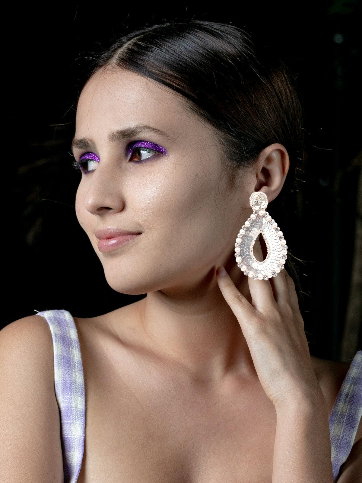 Women's Sequins Teardrop Earring