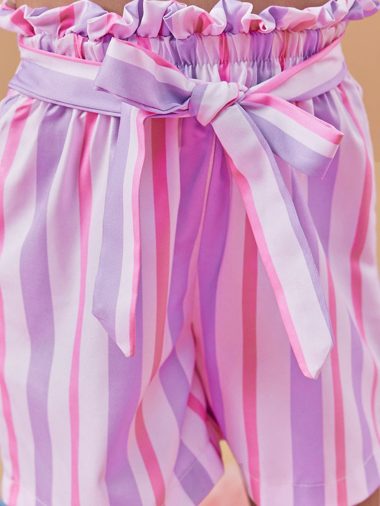 Girls Striped Top With Shorts