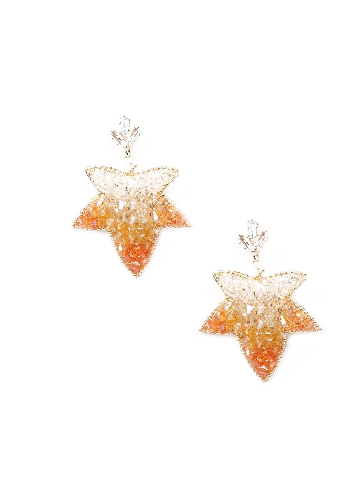 Women's Shaded Yellow Crystal Star-Shaped Earring