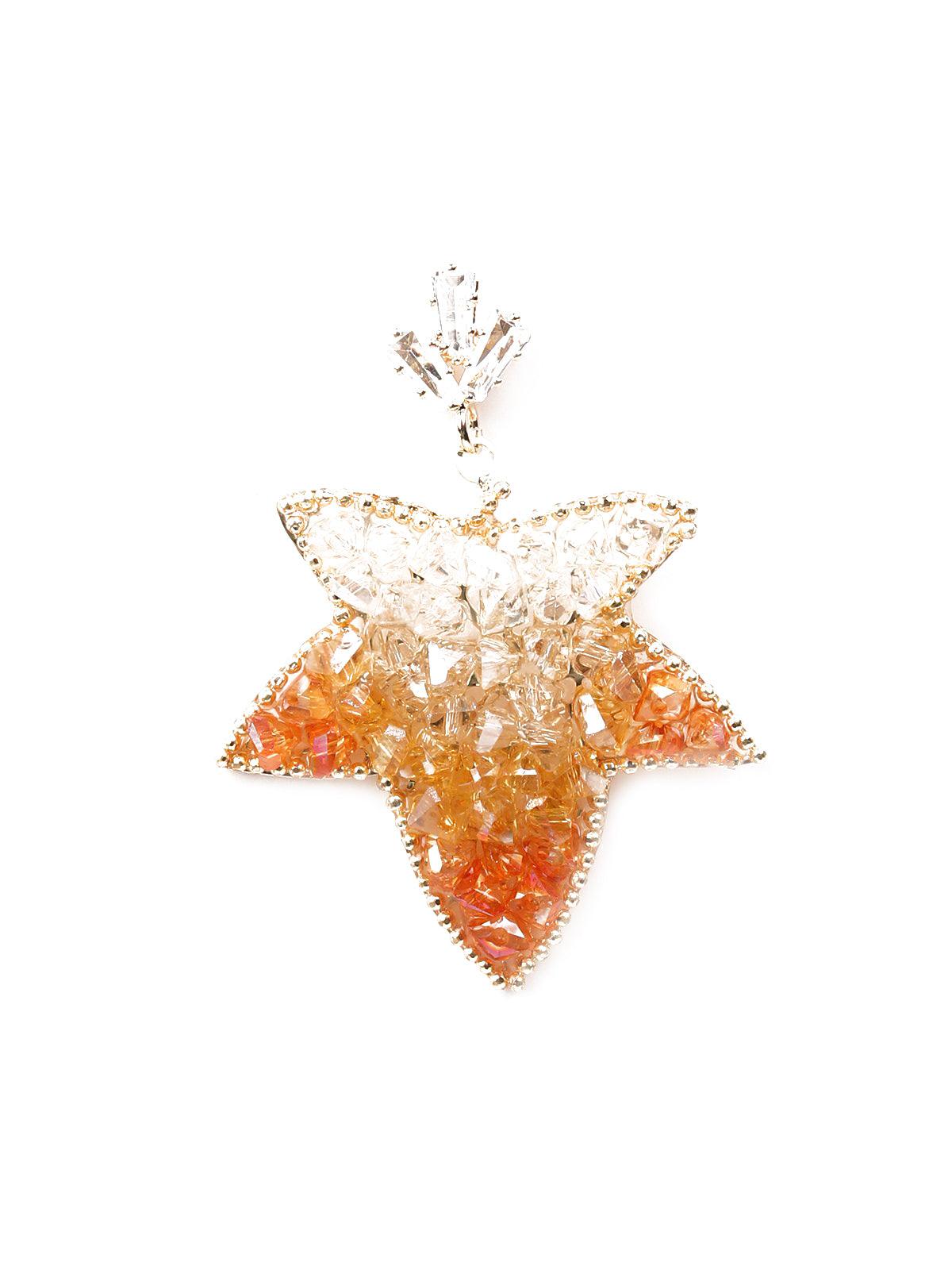 Women's Shaded Yellow Crystal Star-Shaped Earring