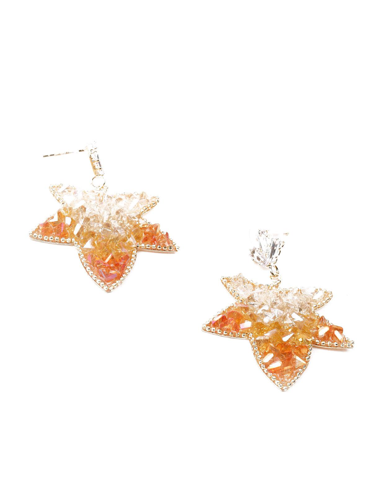 Women's Shaded Yellow Crystal Star-Shaped Earring