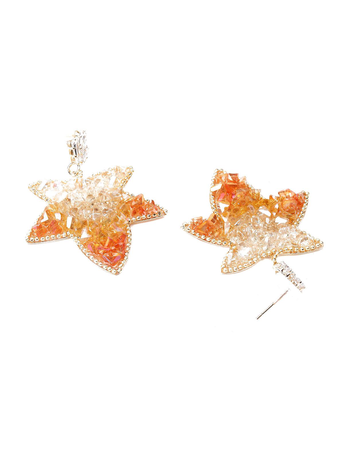 Women's Shaded Yellow Crystal Star-Shaped Earring