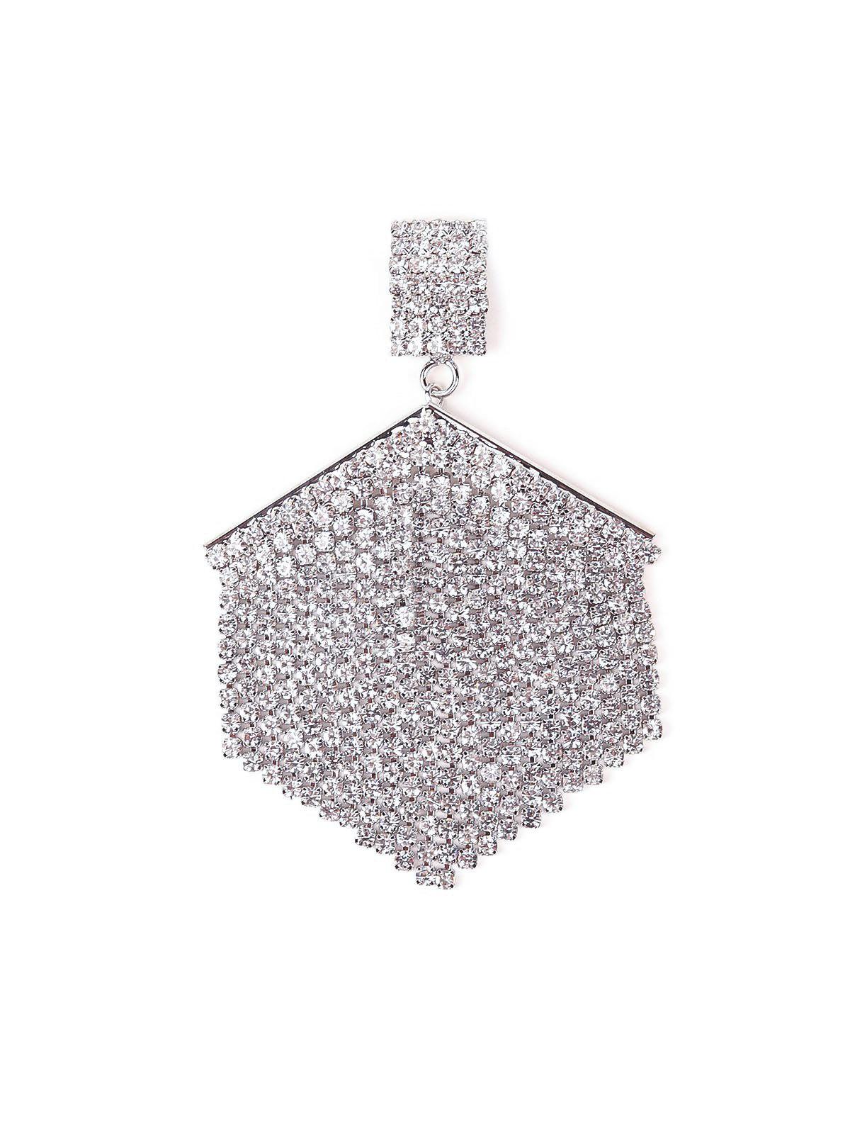 Women's Shimmering Structured Crystal Tassel Earring