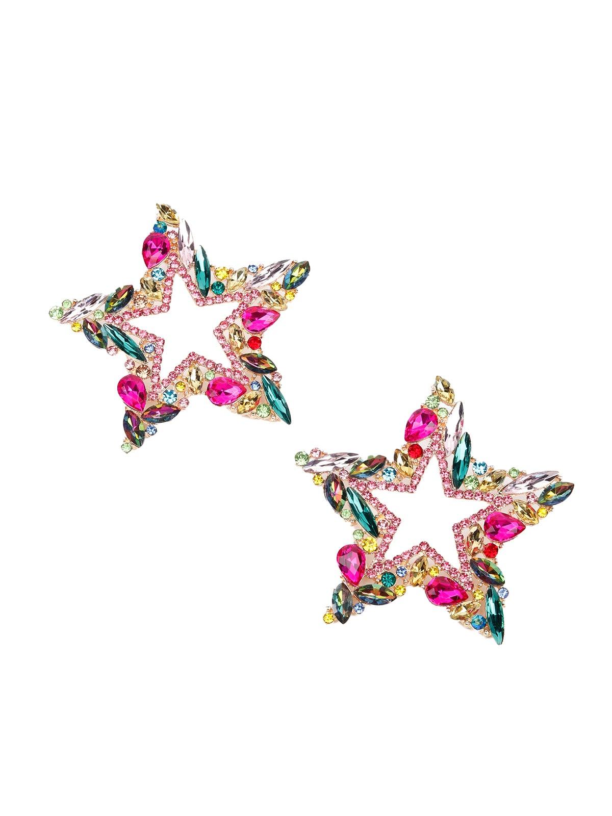 Women's Shining Multicoloured Star-Shaped Earring