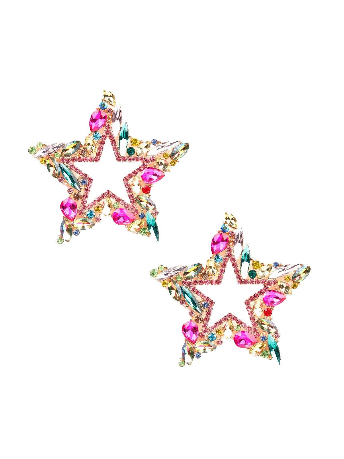 Women's Shining Multicoloured Star-Shaped Earring