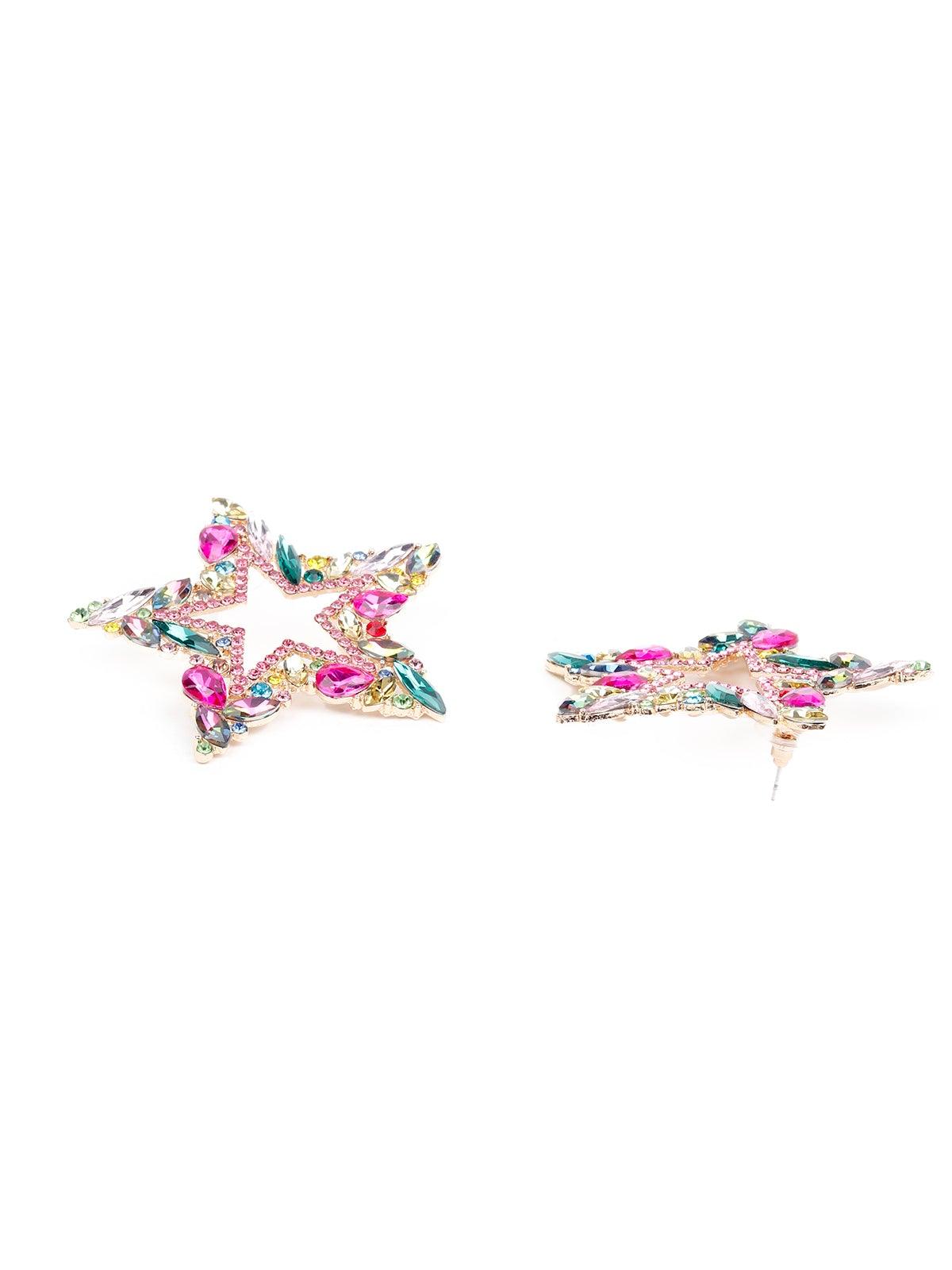 Women's Shining Multicoloured Star-Shaped Earring