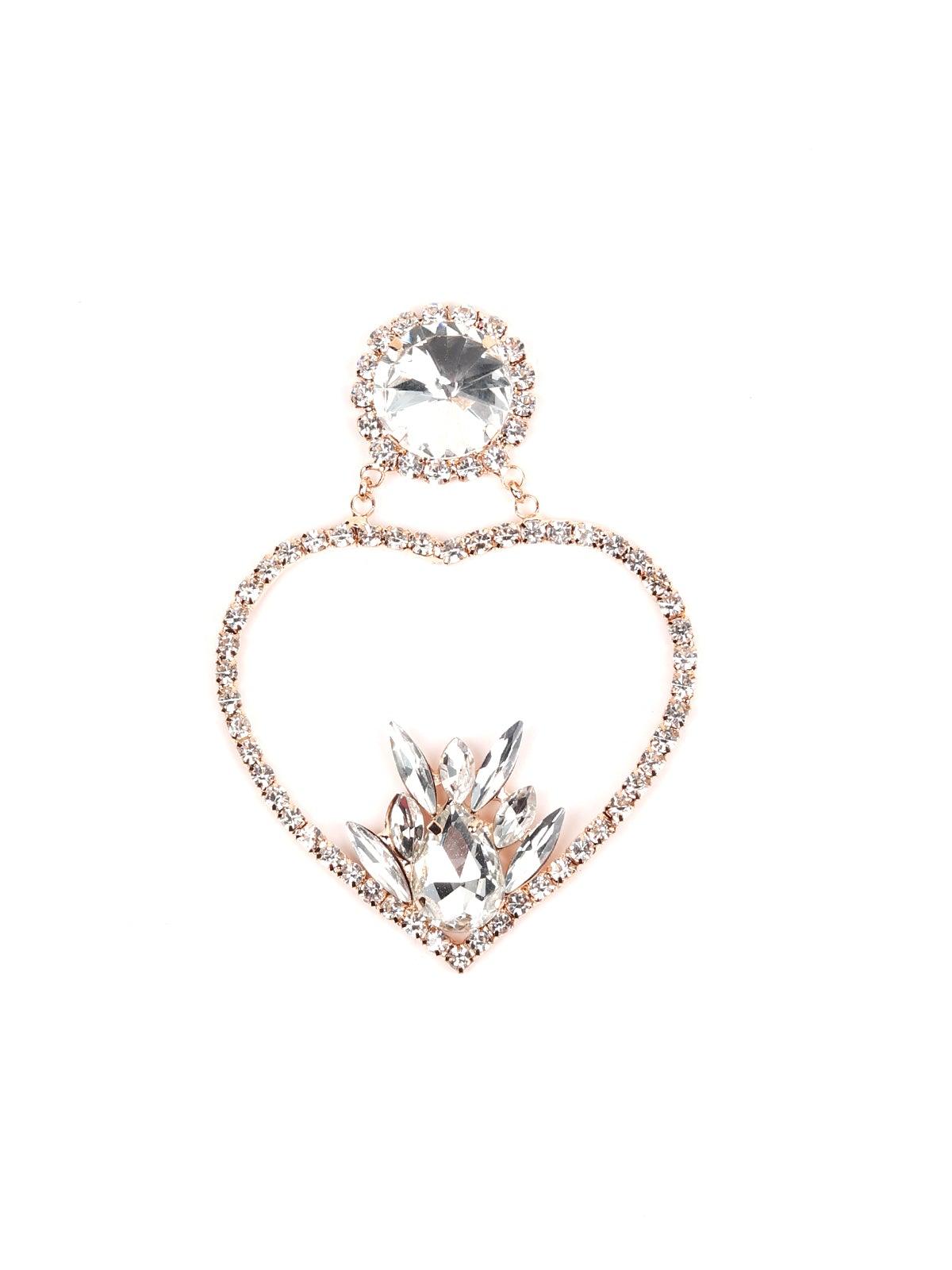Women's Silhouette Of Heart Shape Crystal Earring