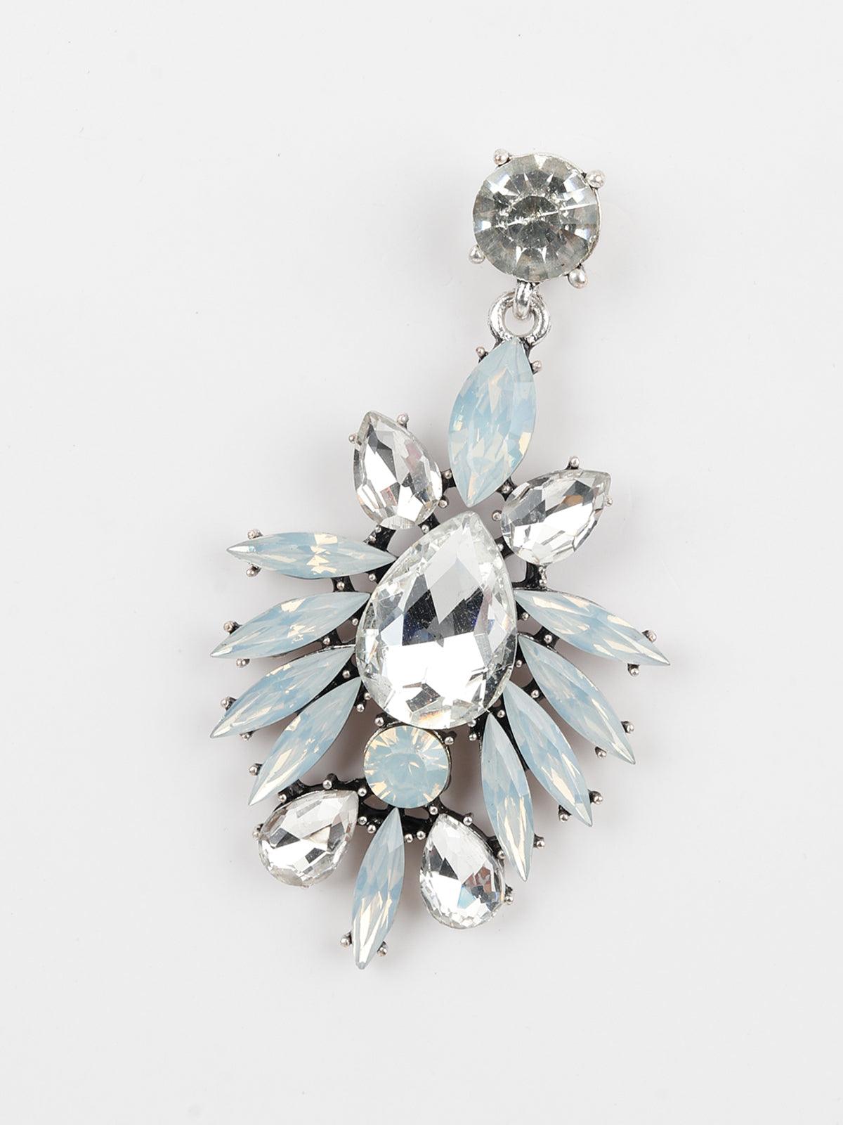 Women's Silver Leafy Dangle Earring
