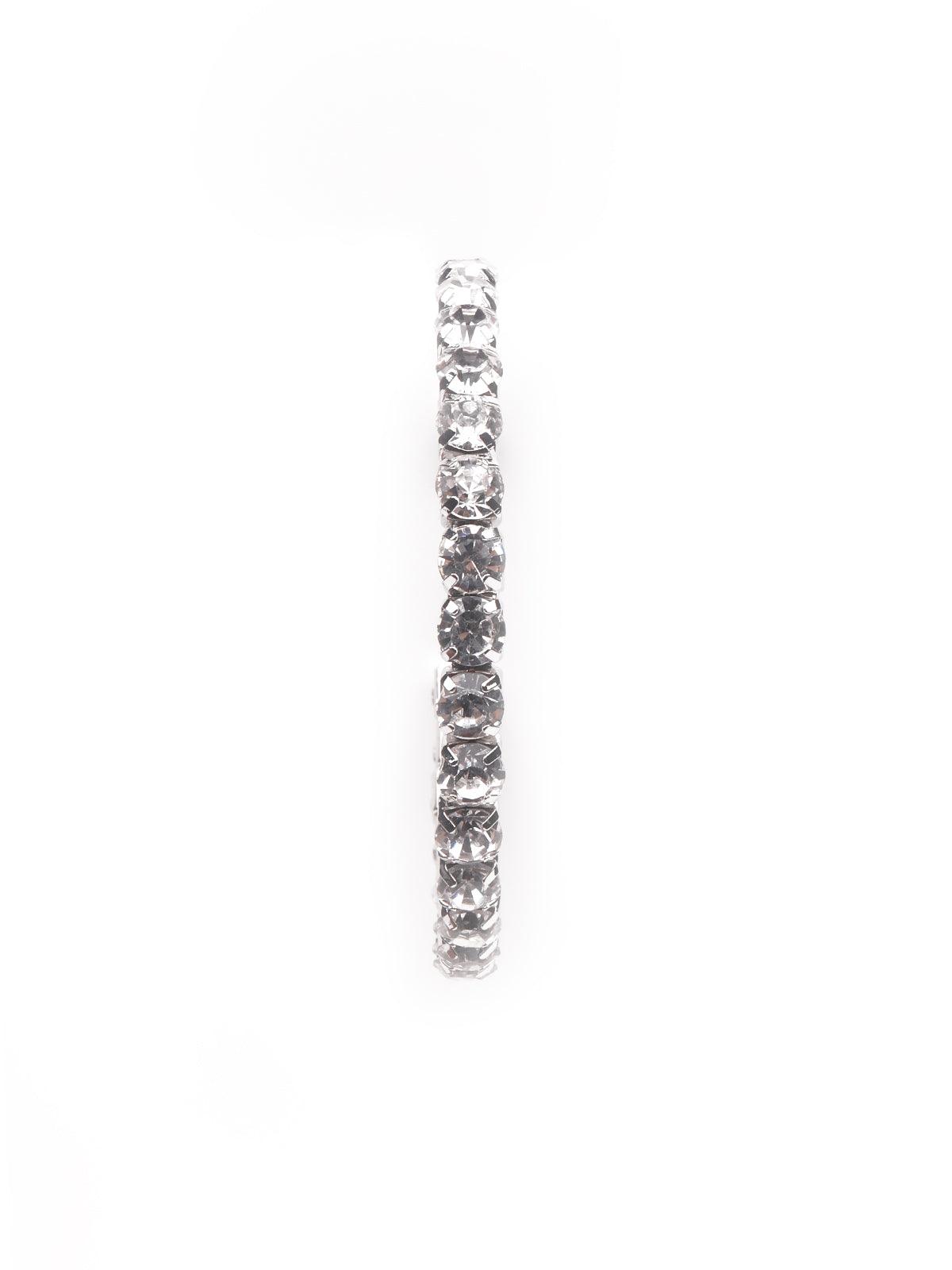 Women's Silver-Studded Hoop Earrin