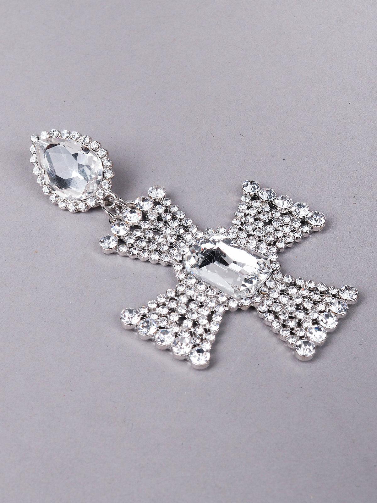 Women's Silver-Tone Crystal-Embellished Earrings