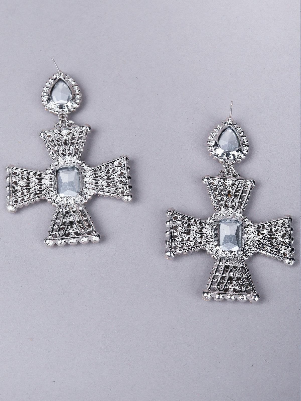 Women's Silver-Tone Crystal-Embellished Earrings