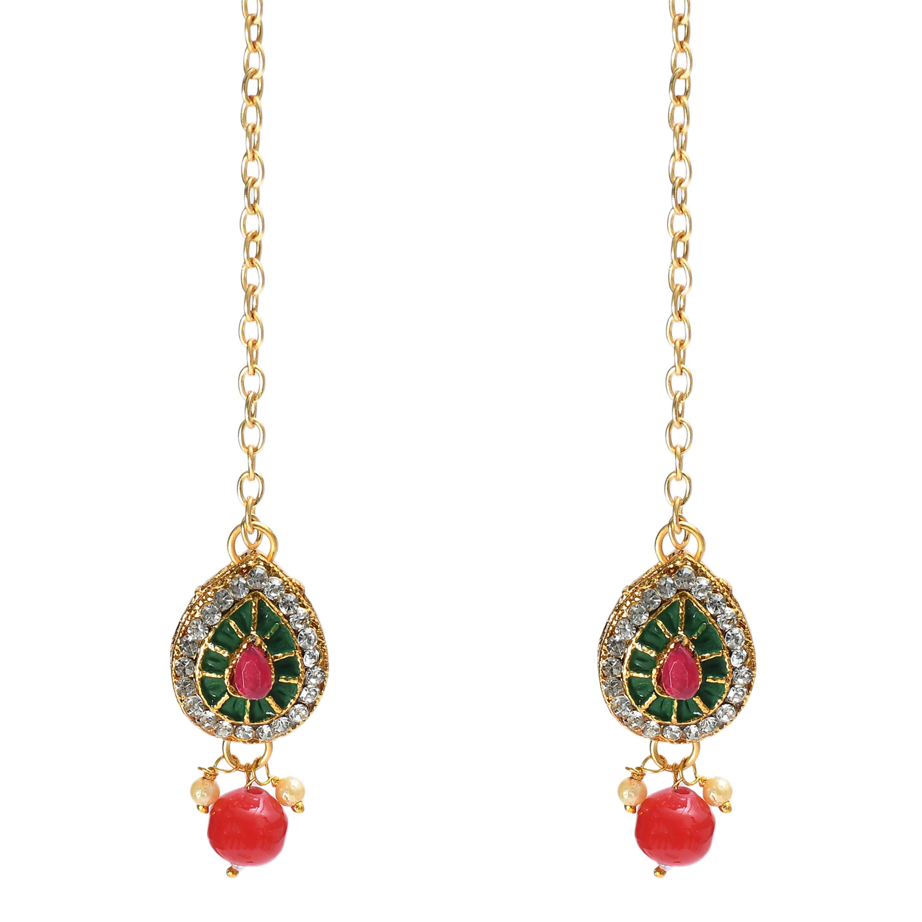 Kamal Johar Gold-Plated Chokar Necklace Multi color with Earring &