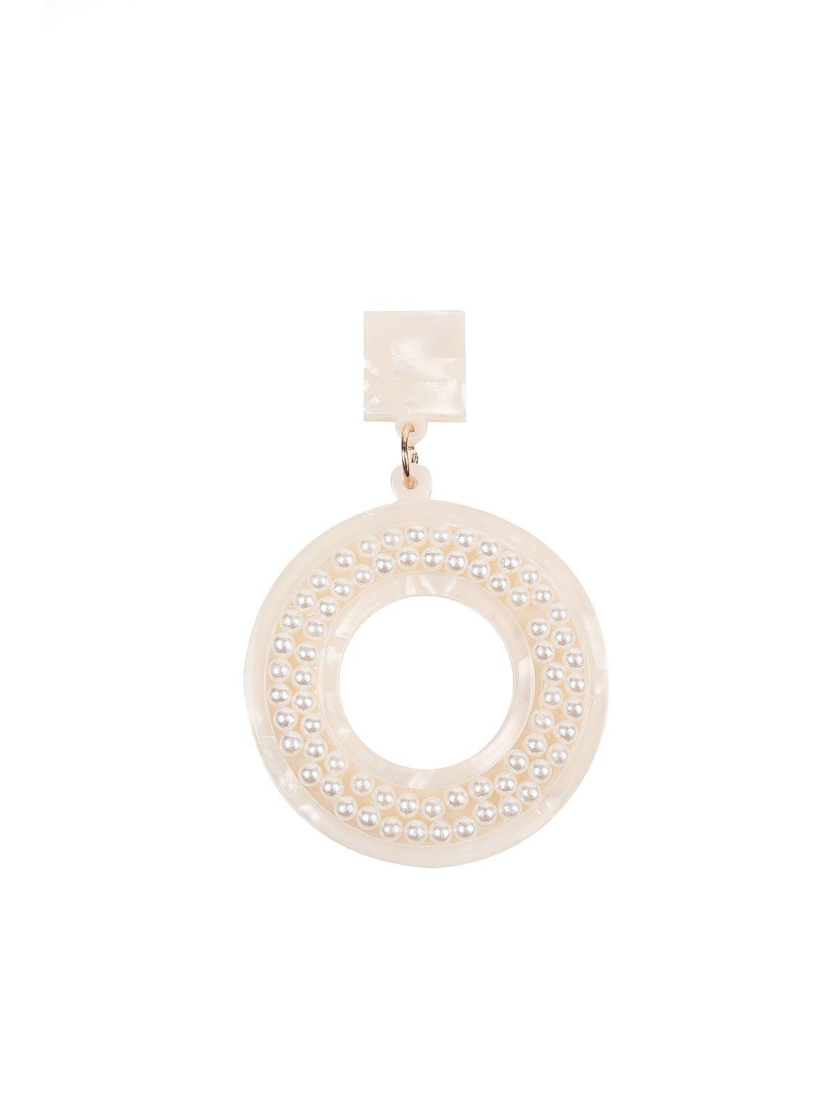 Women's Snow White Beaded Hoop Earring