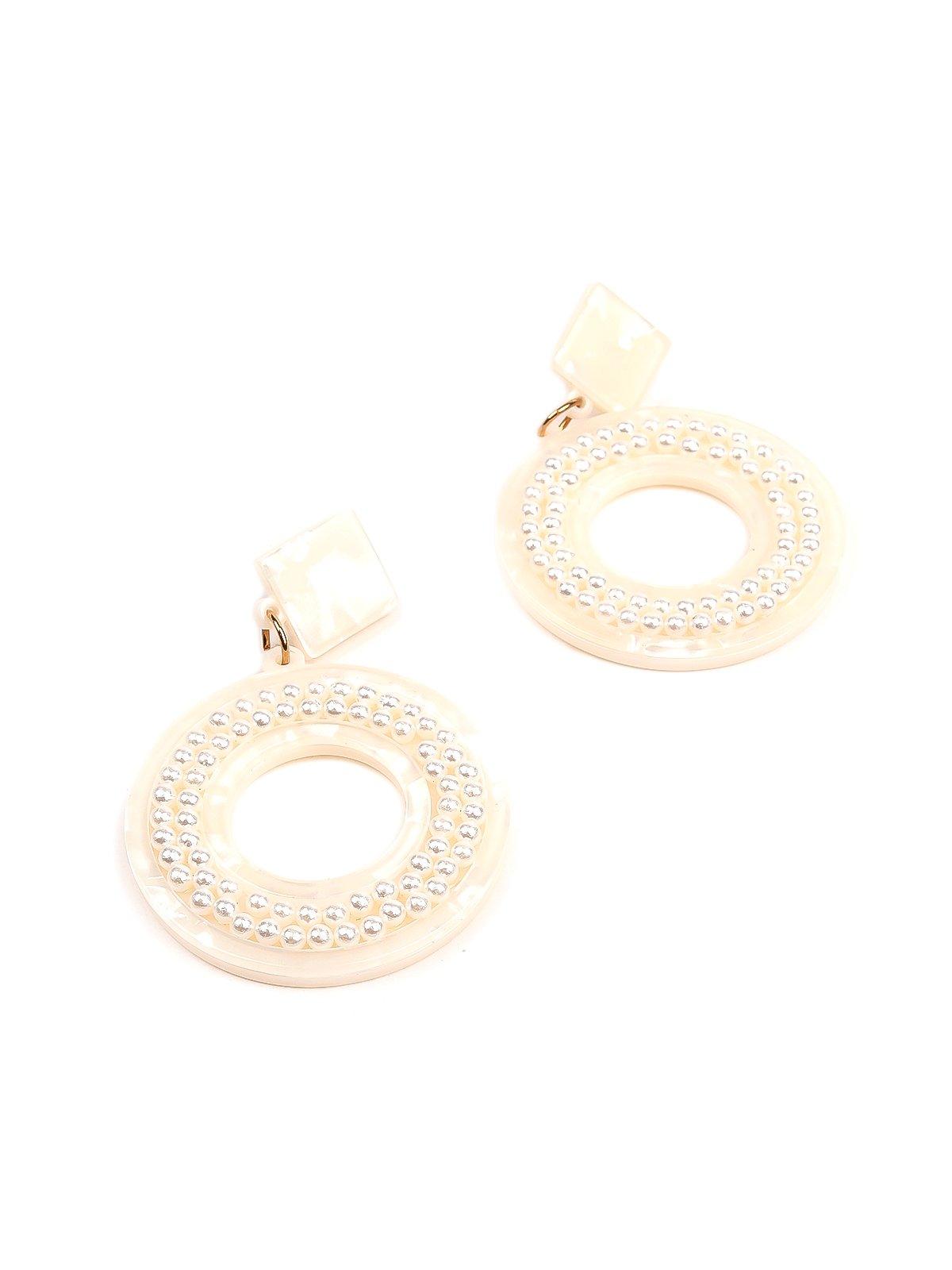 Women's Snow White Beaded Hoop Earring